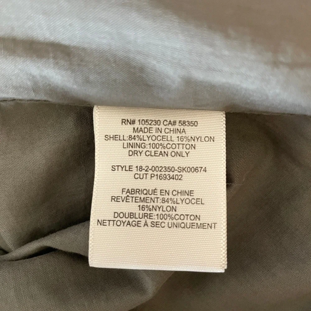 Joie Olive Brown Draped Wrap Mini Skirt Side Tie Pleated Lyocell 18-2-002350 M